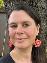 Load image into Gallery viewer, Pink and Orange Hand Painted Sea Coral Earrings
