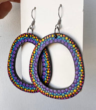 Load image into Gallery viewer, Colorful Hand Painted Oval Hoop Earrings
