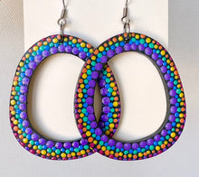 Load image into Gallery viewer, Colorful Hand Painted Oval Hoop Earrings
