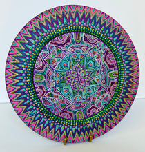 Load image into Gallery viewer, Hand Painted Pink and Green Decorative Plate
