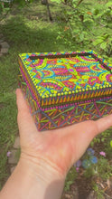 Load and play video in Gallery viewer, Colorful Hand Painted Rectangular Wooden Jewelry Box
