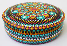 Load image into Gallery viewer, Orange and Pink Hand Painted Wooden Jewelry Box
