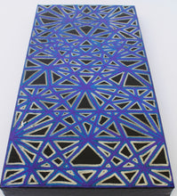 Load image into Gallery viewer, Blue and Purple Hand Painted Geometric Design Painting
