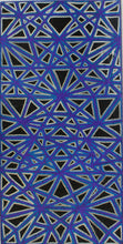 Load image into Gallery viewer, Blue and Purple Hand Painted Geometric Design Painting
