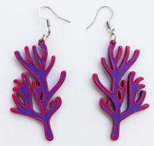 Load image into Gallery viewer, Purple and Pink Hand Painted Sea Coral Earrings
