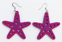 Load image into Gallery viewer, Purple and Pink Hand Painted Starfish Earrings
