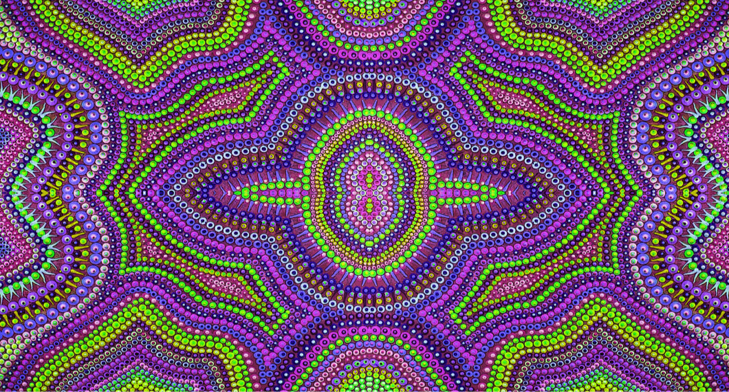 Purple and Green Original Dotart Digital Artwork